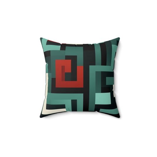 Retro Maze Square Pillow